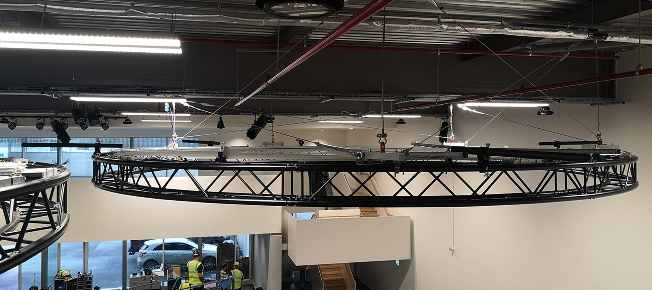 Truss circle installation at Jaguar Land Rover