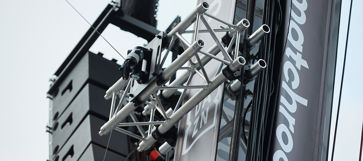 Custom truss rigging solution as part of a wirecam installation